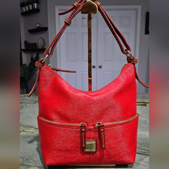 Dooney & Bourke Handbags - Dooney & Bourke Red Leather Shoulder Bag